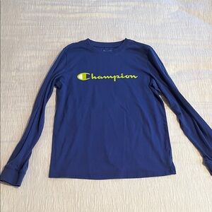 Champion Navy Shirt with Lime Logo